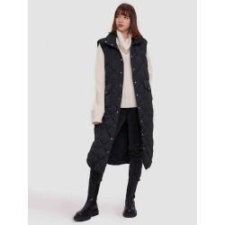 Long Quilted Sleeveless Down Waistcoat