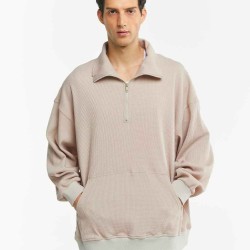 Plain Pullover Turtle Neck Sweatshirt