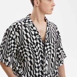 Free Checkered Lapel Collar Shirt