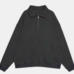 Plain Half-Zip Sweatshirt