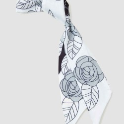 Floral Print Skinny Silk Scarf